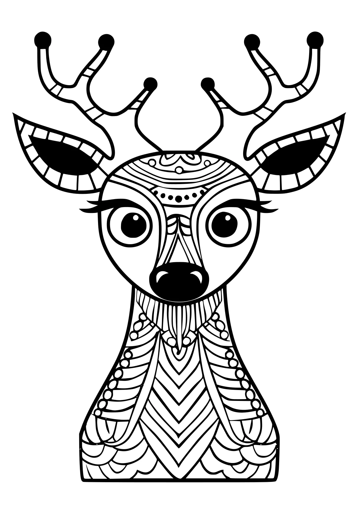 wednesday colouring pages deer, reindeer, rudolph, zentangle, free coloring page downloads