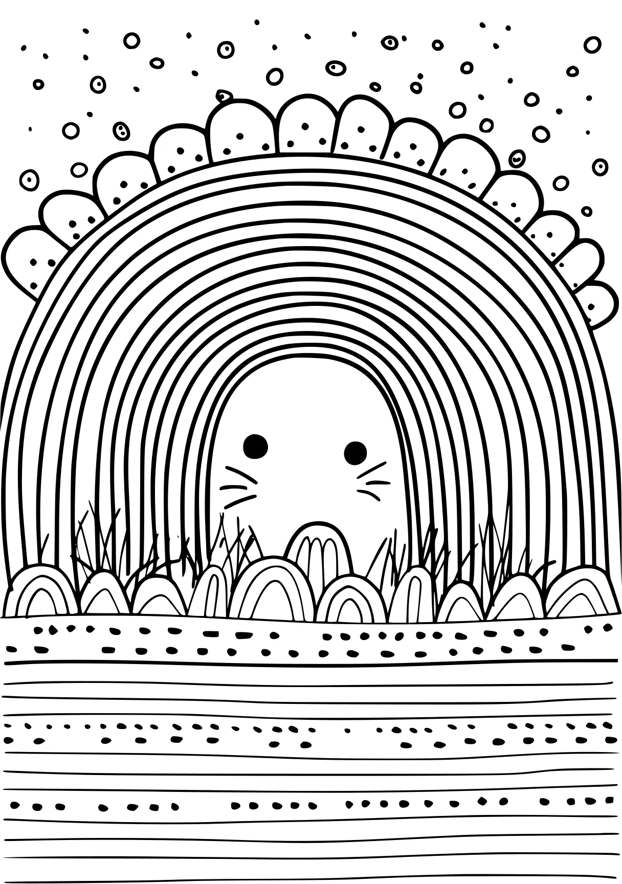 rainbow friends color pages hedgehog, otter, groundhog, rabbit, molang, free coloring page downloads