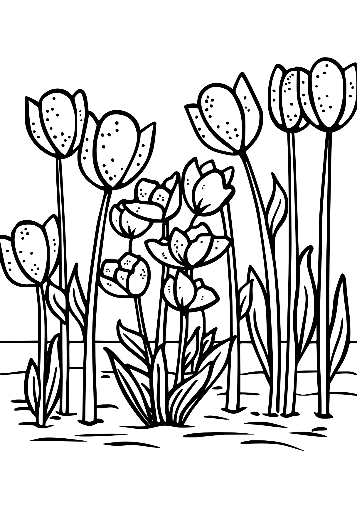 spring coloring pages tulip, plants, flowers, free page downloads