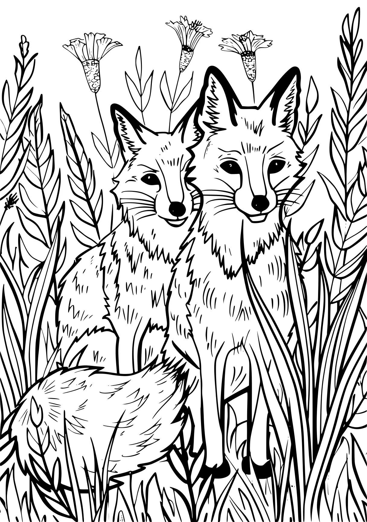 foxes coloring pages foxes, fox, pencils, colouring, bunnies, free page downloads