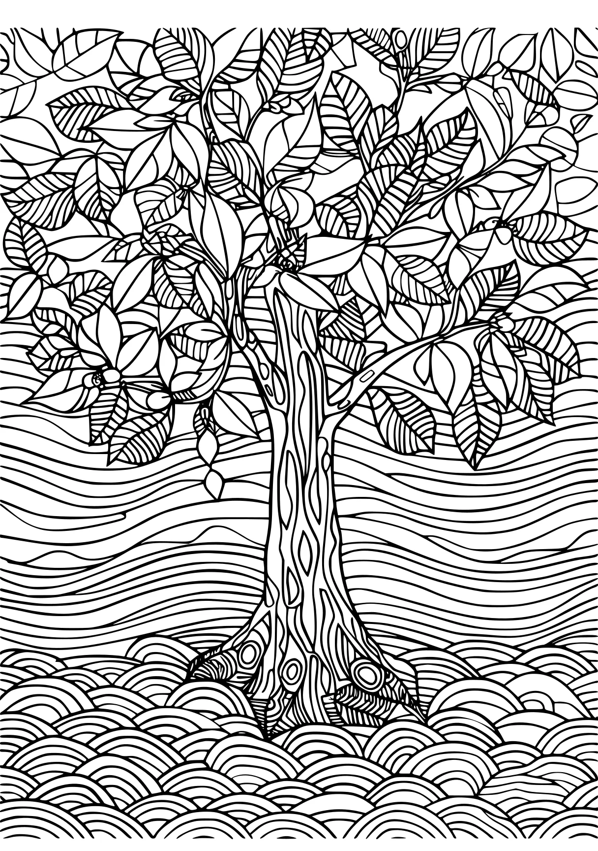 fun coloring pages, zentangle, tree, zacchaeus, free page downloads