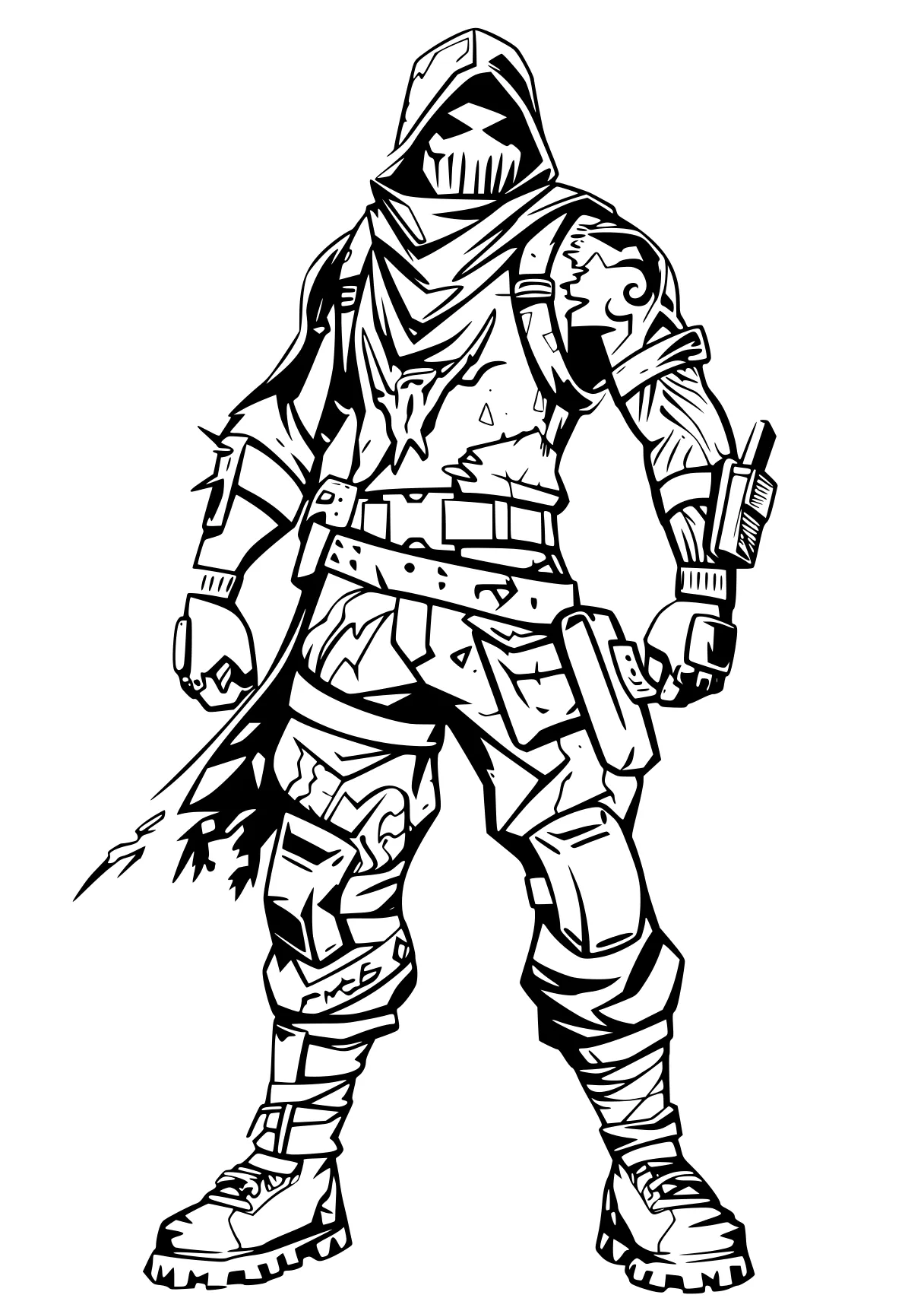 fortnite coloring pages ranger, kakashi, soldier, hunter, mandalorian, free page downloads