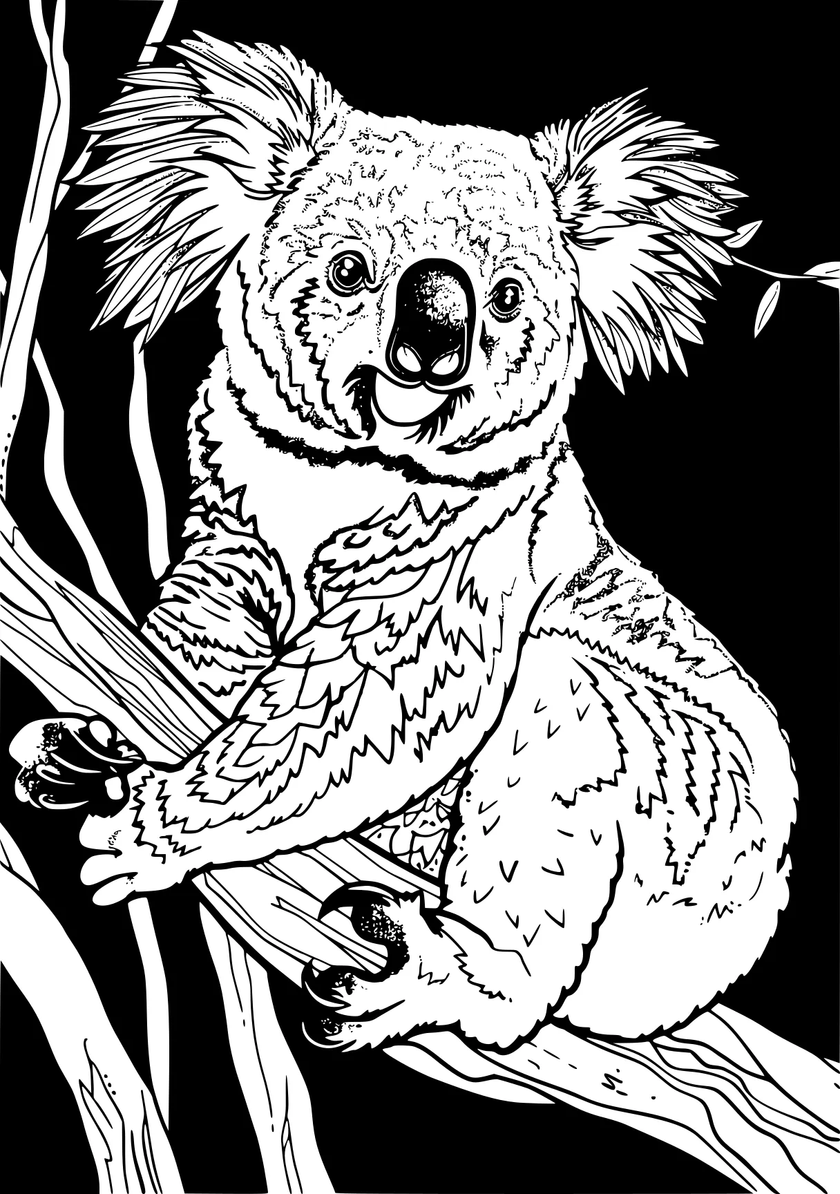 koala coloring pages koala, sloth, bear, kangaroo, illustrator, free page downloads