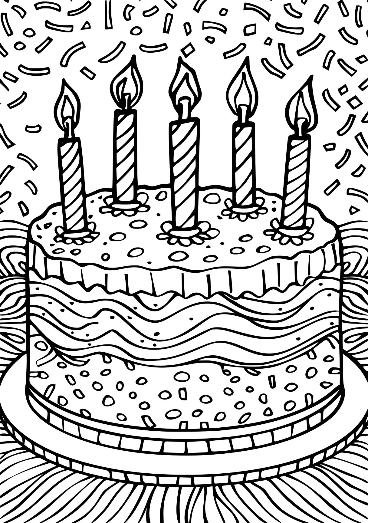 birthday coloring page, birthday, cake, printables, free downloads