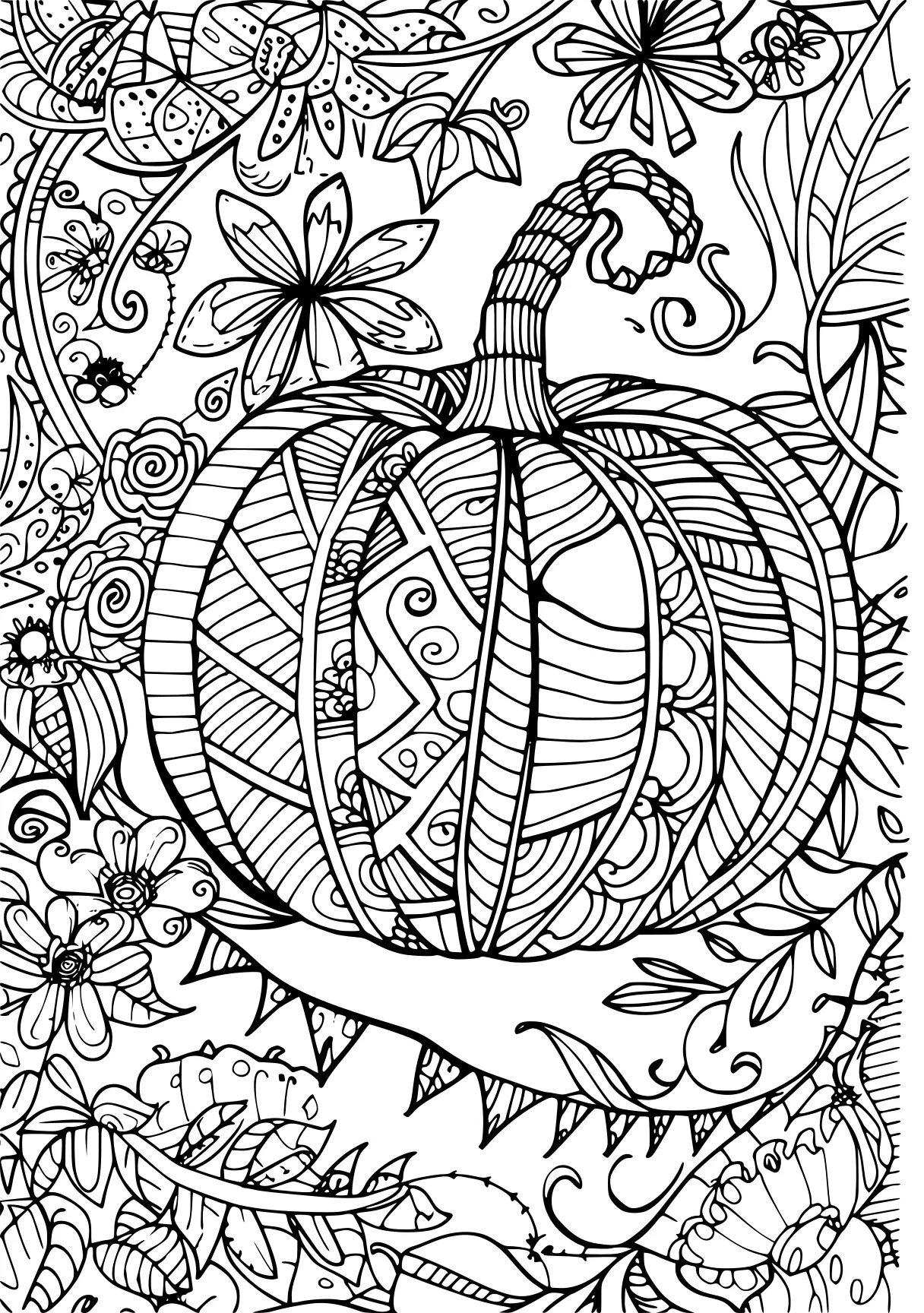 pumpkin coloring pages, zentangle, pumpkin, october, free page downloads