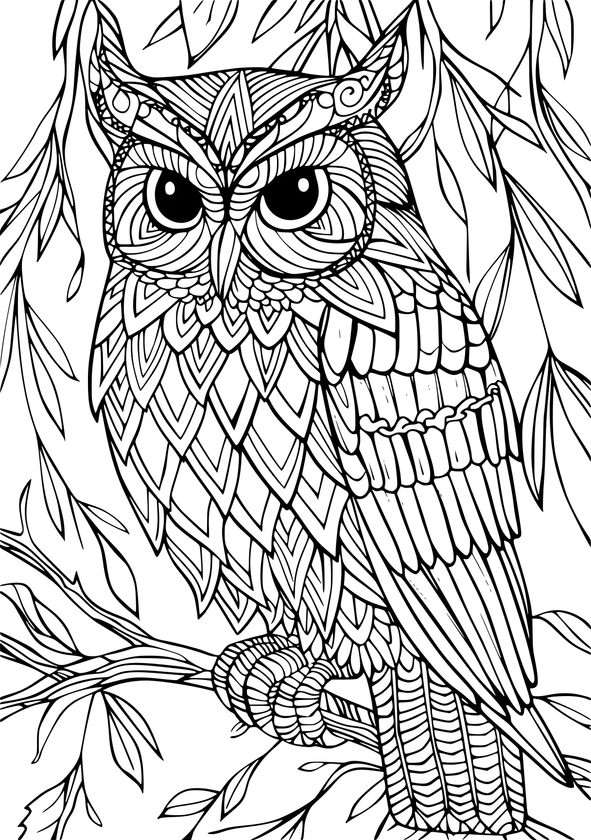 amazon coloring books for adults owl, zentangle, colouring, free page downloads