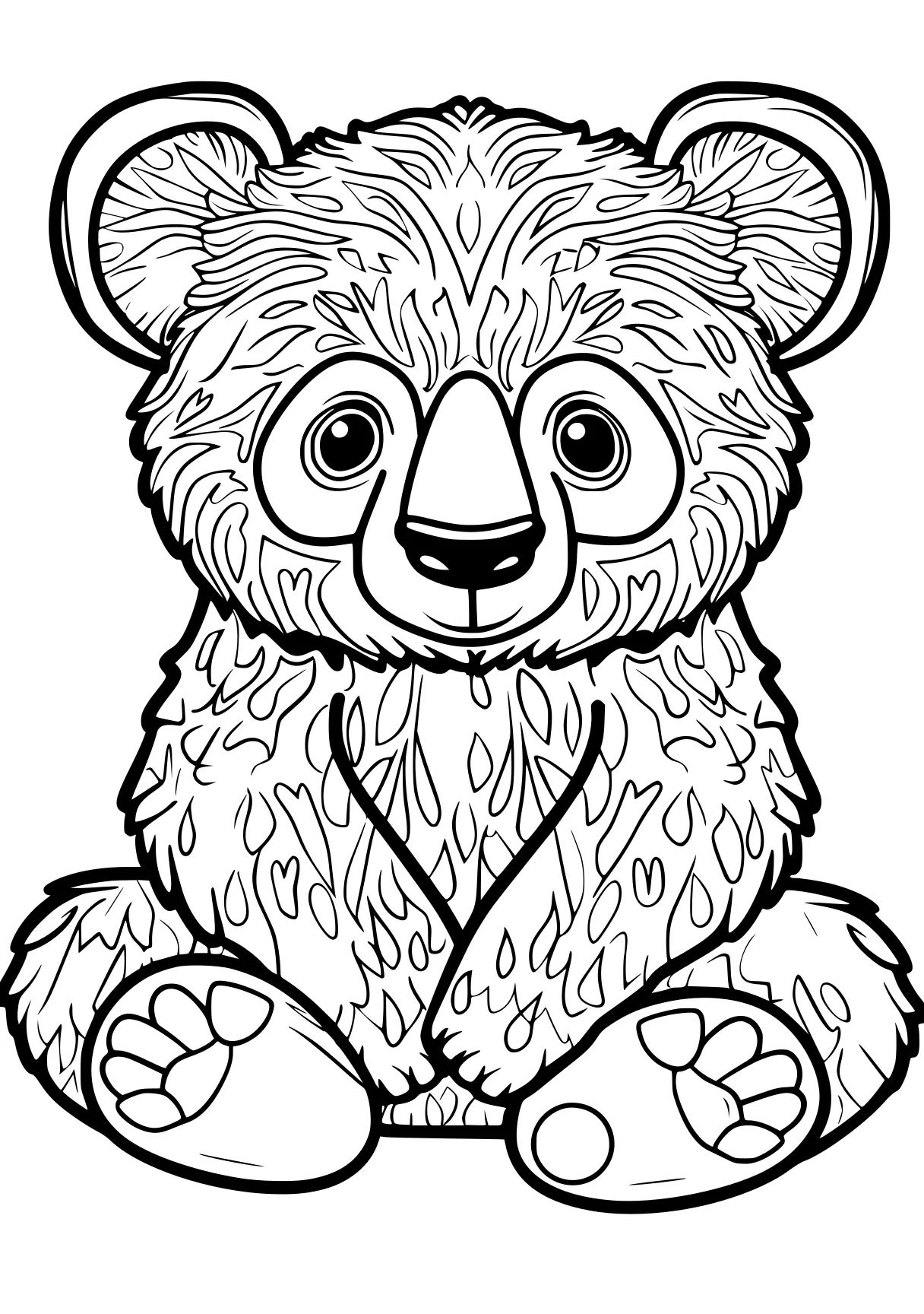 colouring pages cute koala, bear, fazbear, raccoon, bears, free coloring page downloads