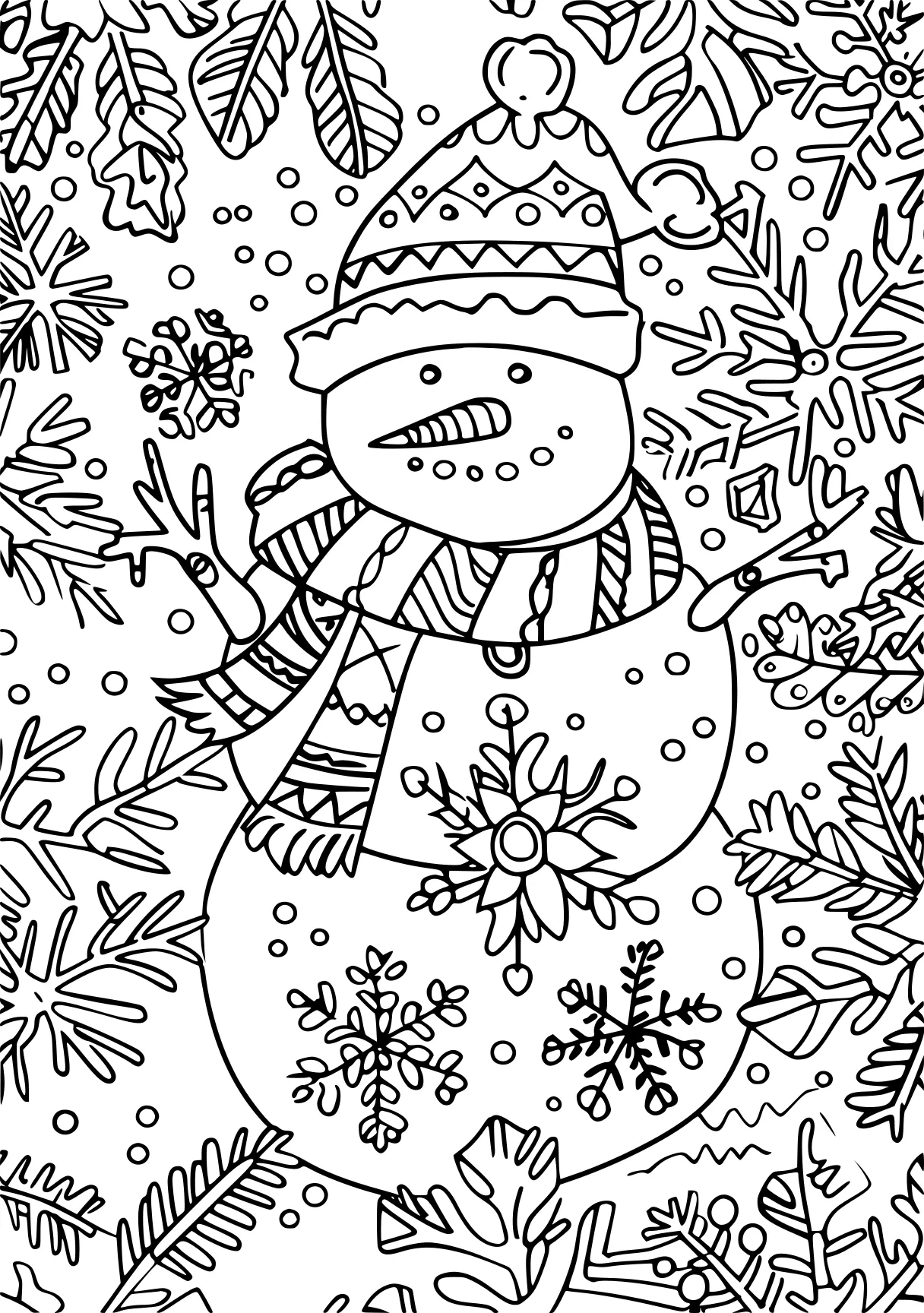 winter coloring snowman, zentangle, frosty, free page downloads