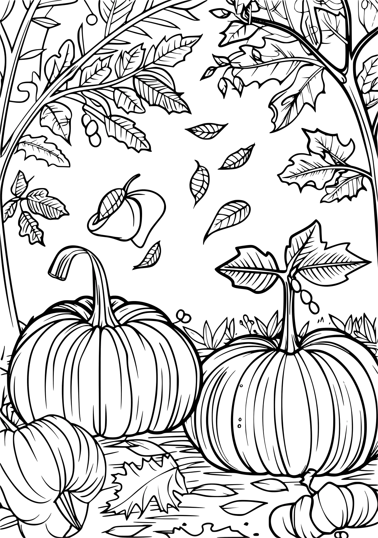 autumn coloring pages, pumpkin, printables, october, free page downloads