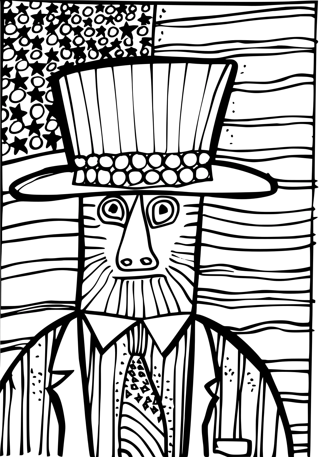 4th of july coloring page zentangle, pilgrim, nutcracker, free downloads