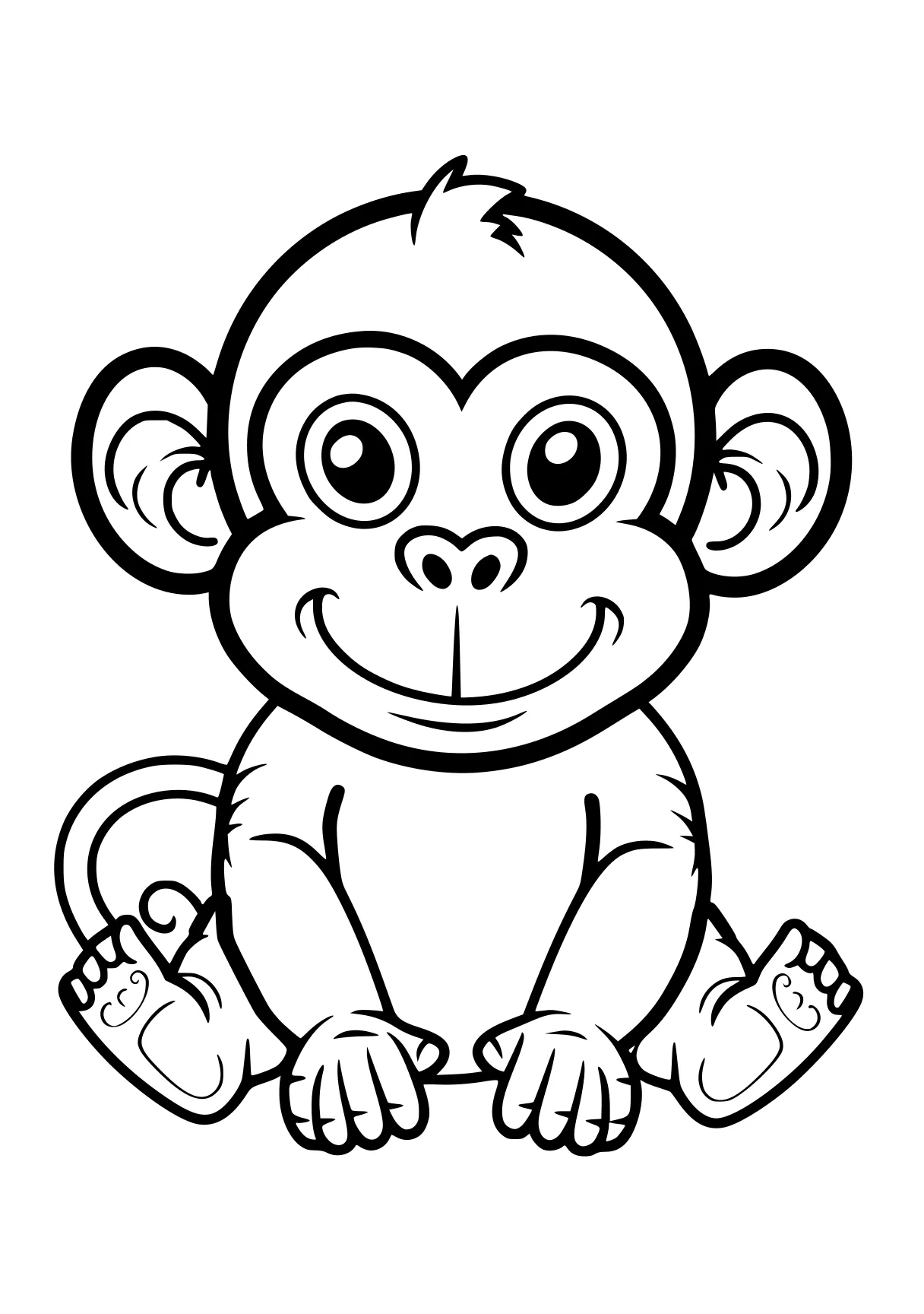 online coloring pages monkey, gorilla, illustrator, free page downloads