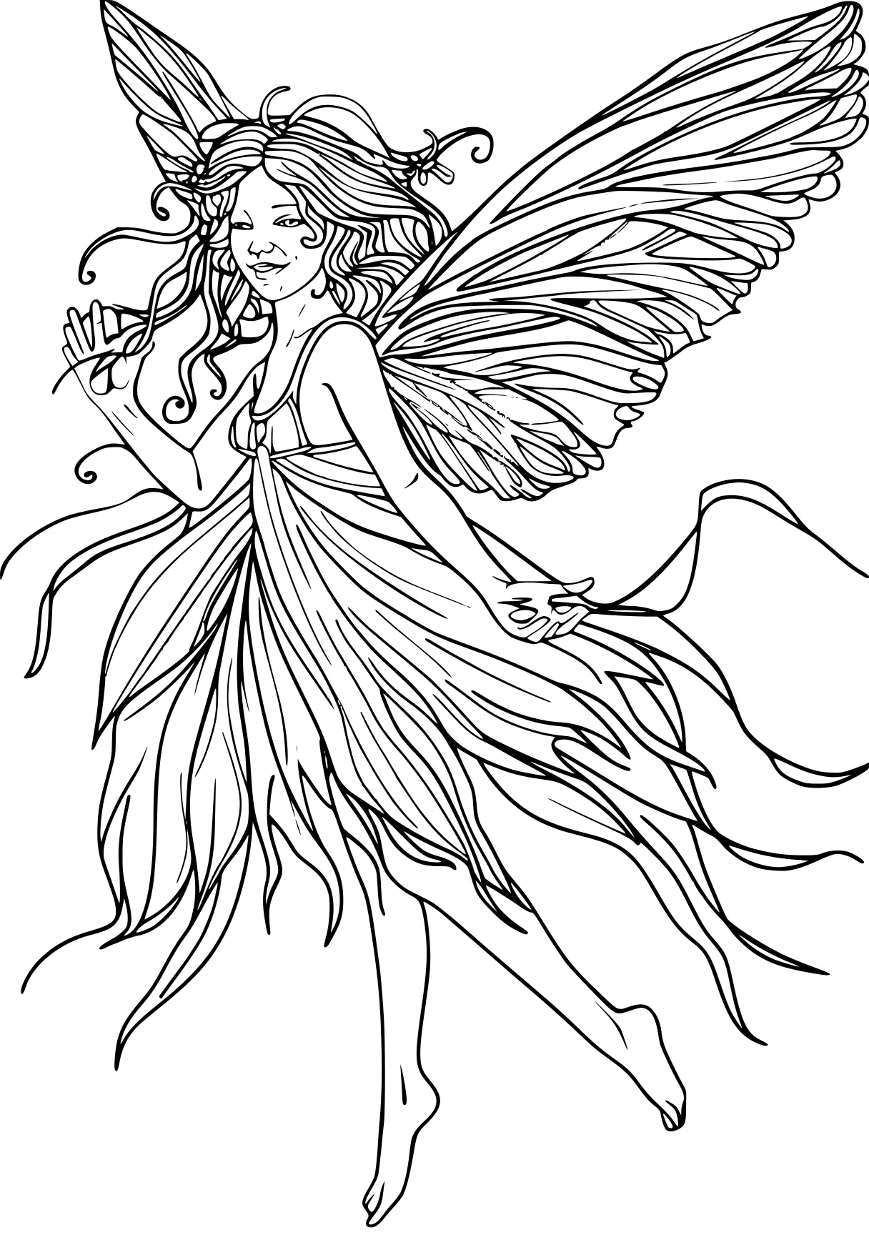 fairy coloring pages fairy, wings, angel, free page downloads