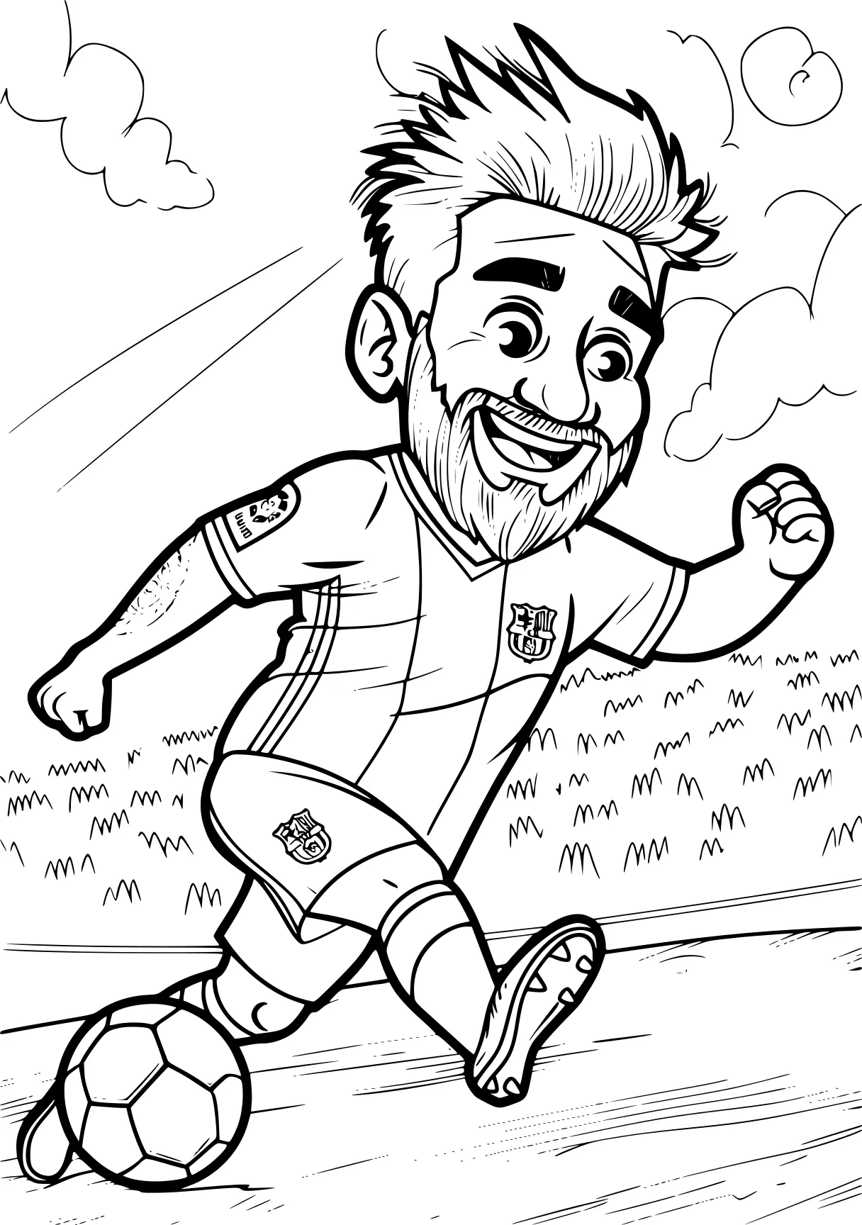 messi coloring page xavi, messi, soccer, cartoon, free downloads