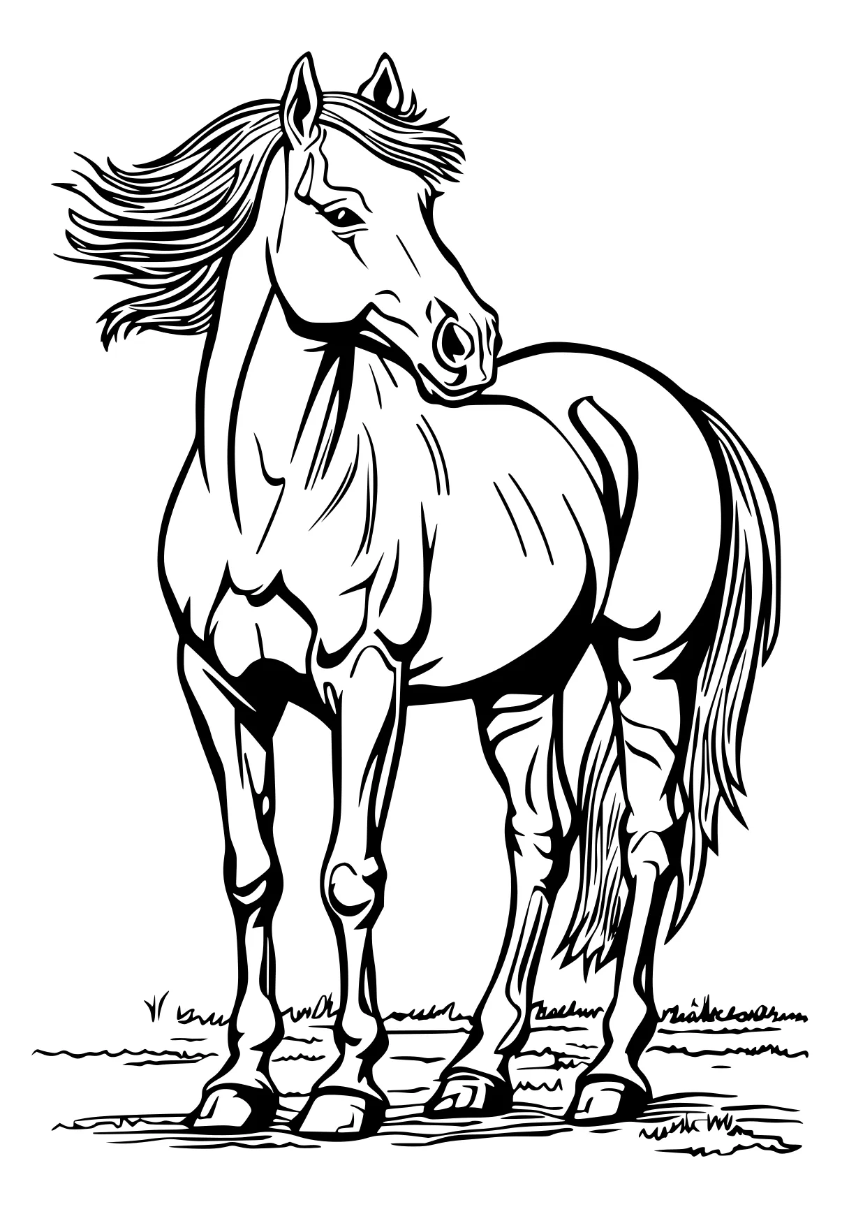 horse coloring sheet horse, unicorn, pony, pegasus, mlp, free page downloads