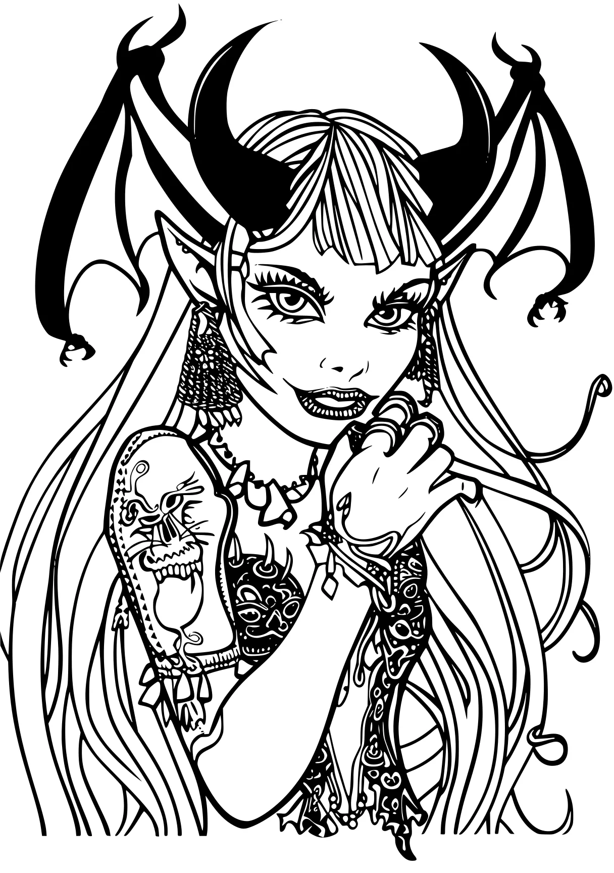 monster high coloring book witchy, gothic, vampire, kuromi, demon, free page downloads