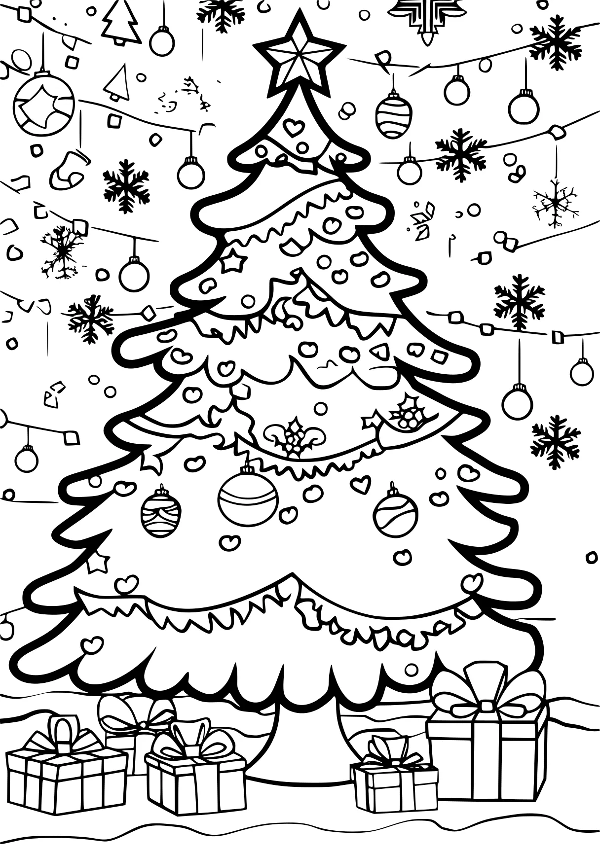 xmas colouring pages, ornament, tree, zentangle, free coloring page downloads