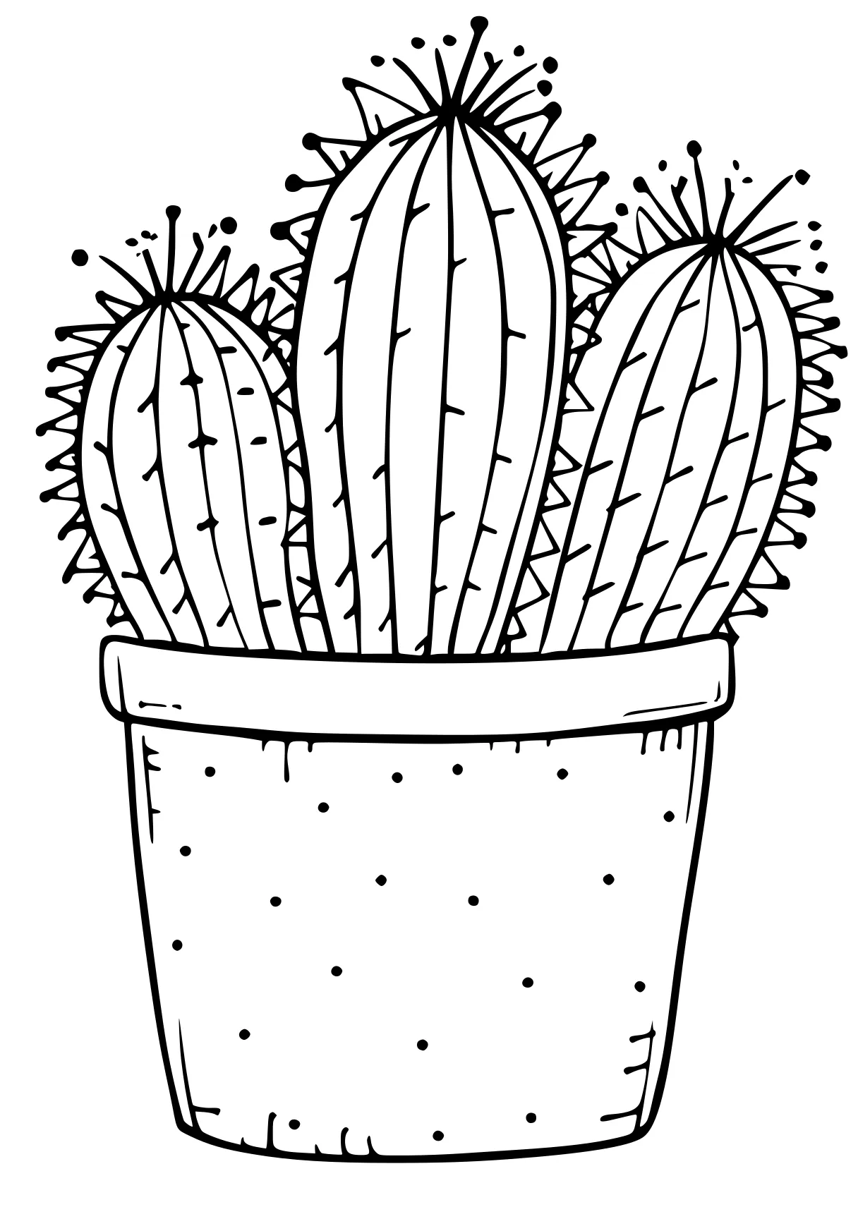 aesthetic coloring page cactus, plant, patrol, zentangle, wall, free downloads