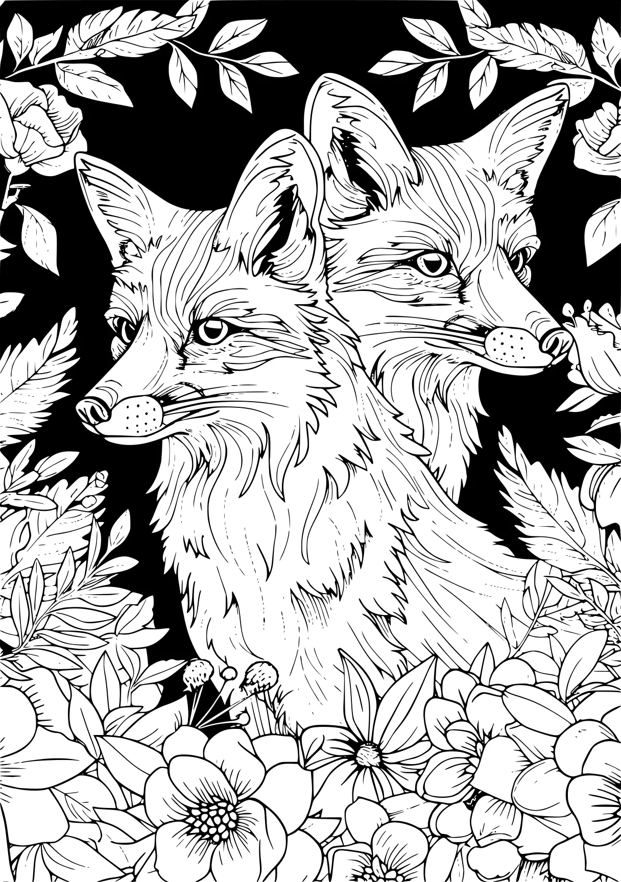 foxes coloring pages foxes, wolf, fox, free page downloads