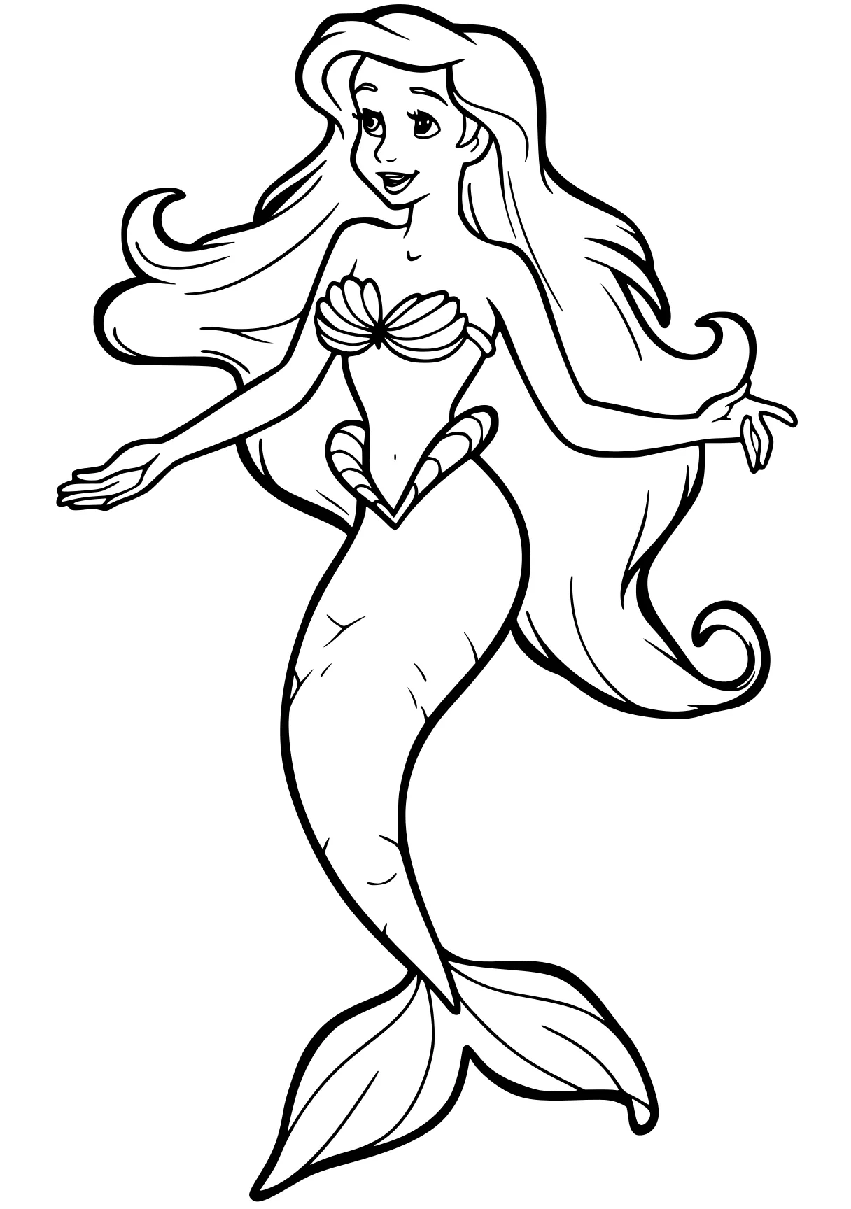 little mermaid coloring page mermaid, ariel, siren, rosalina, jasmine, free downloads