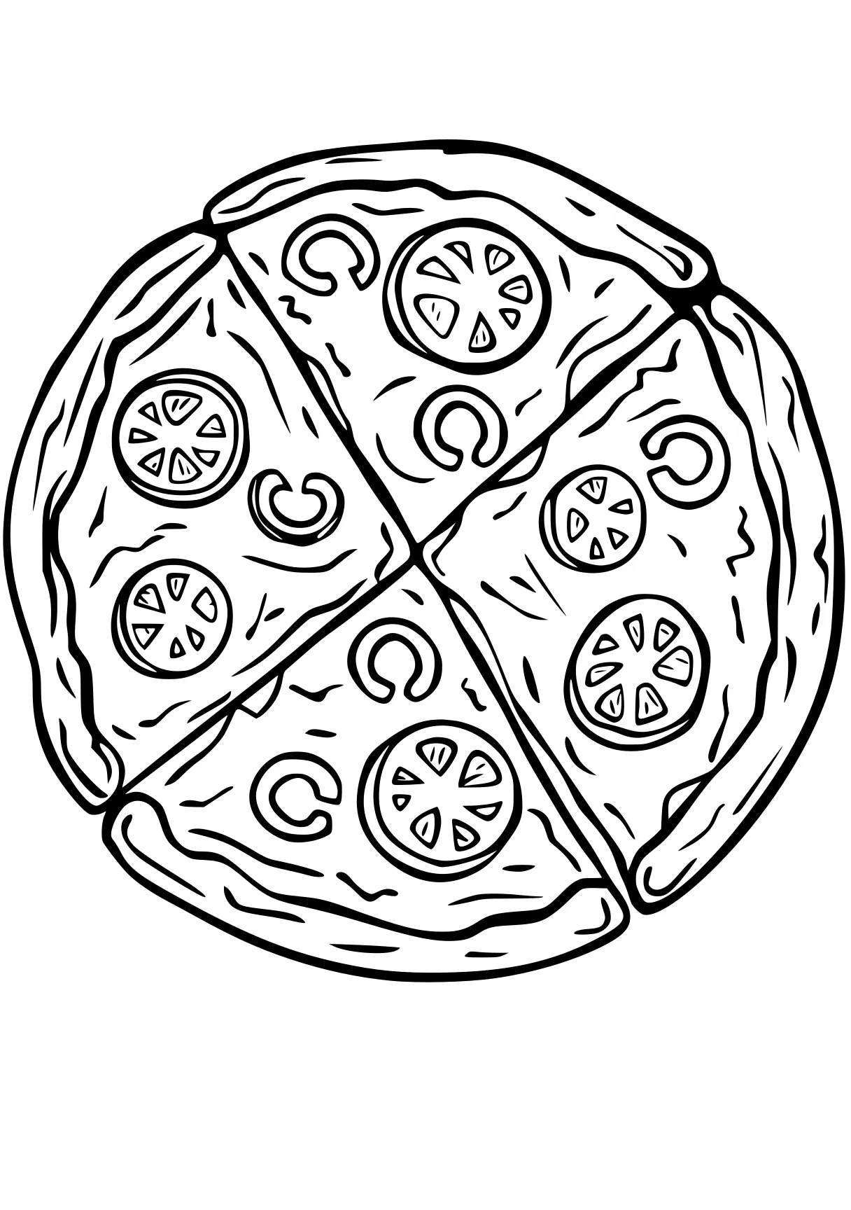 pizza coloring page dot, ball, mandalas, egg, ornament, free downloads