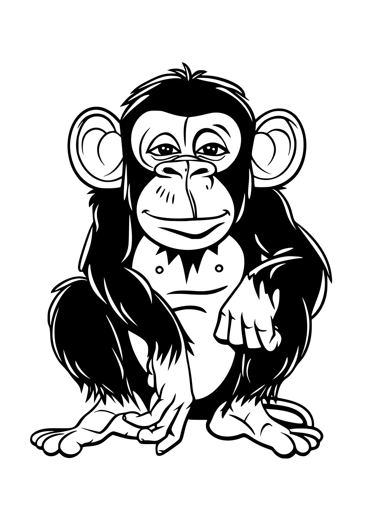 monkey coloring monkey, gorilla, kong, illustrator, zooba, free page downloads