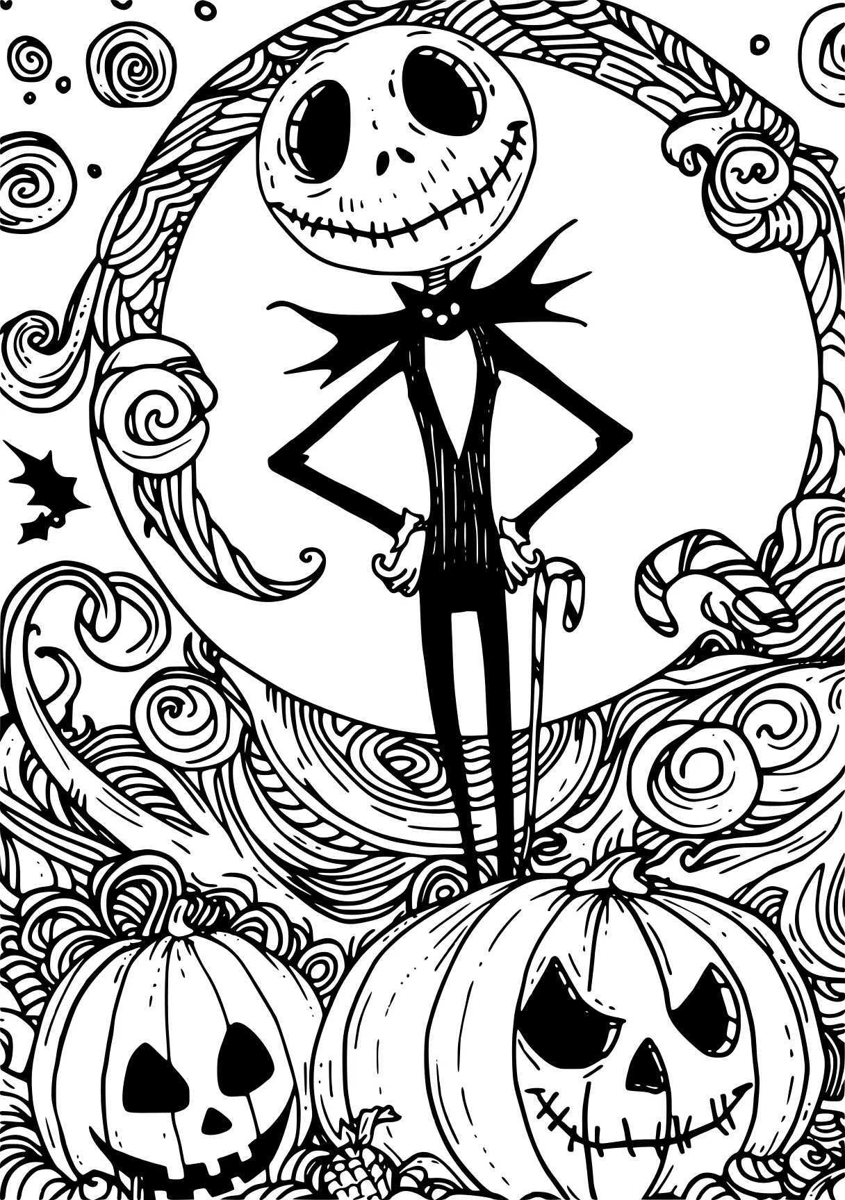 coloring pages nightmare before christmas skellington, scarecrow, vampirina, halloween, pumpkin, free page downloads