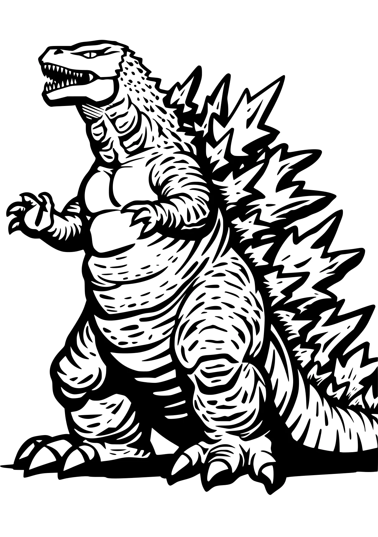 godzilla printable coloring pages godzilla, mechagodzilla, tyrannosaurus, trex, t-rex, free page downloads