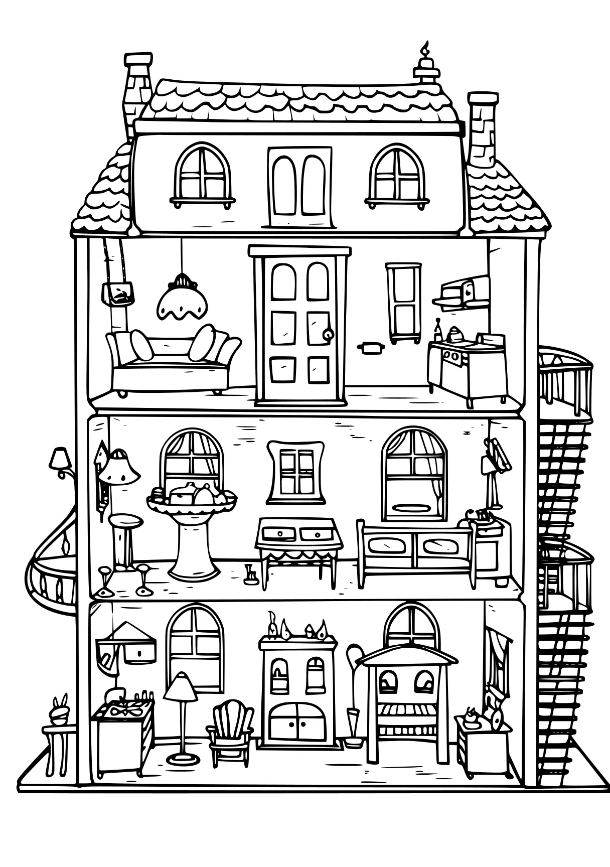 gabby's dollhouse coloring pages dollhouse, neighborville, house, free page downloads