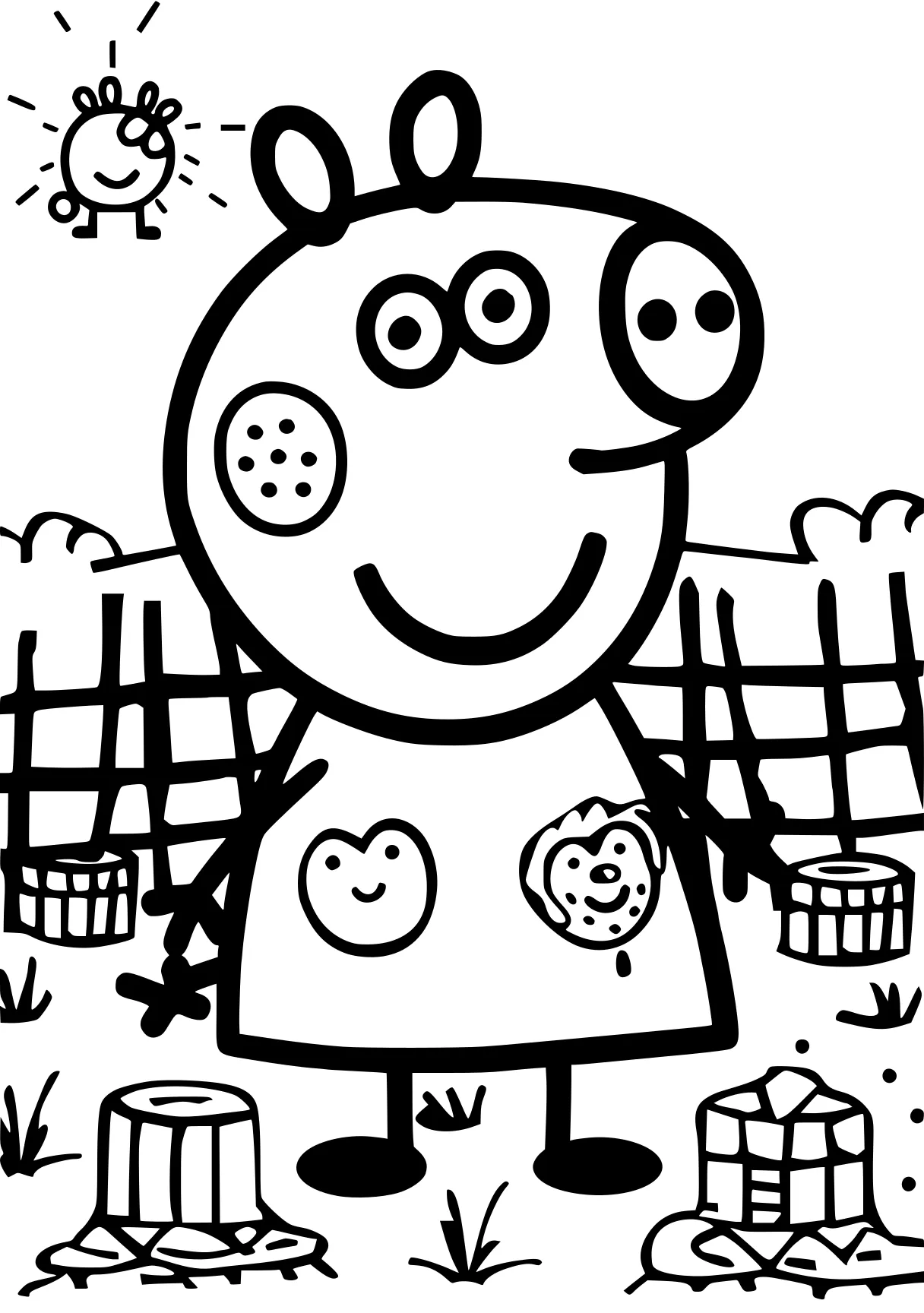 peppa coloring page peppa, scarecrow, shaun, free downloads