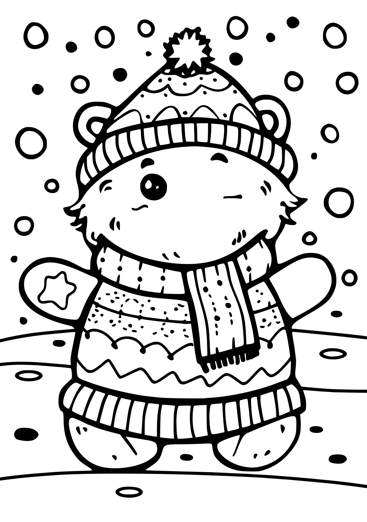 christmas coloring snowman, winter, hedgehog, snow, free page downloads