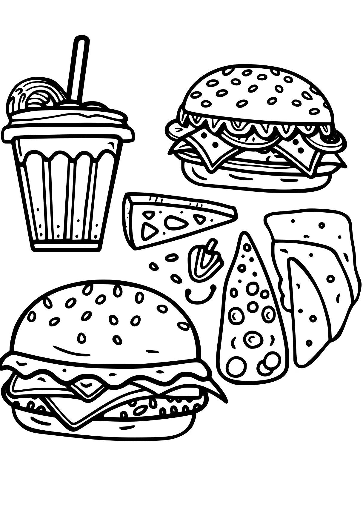 pusheen coloring pages foods, food, burger, illustrator, printables, free page downloads