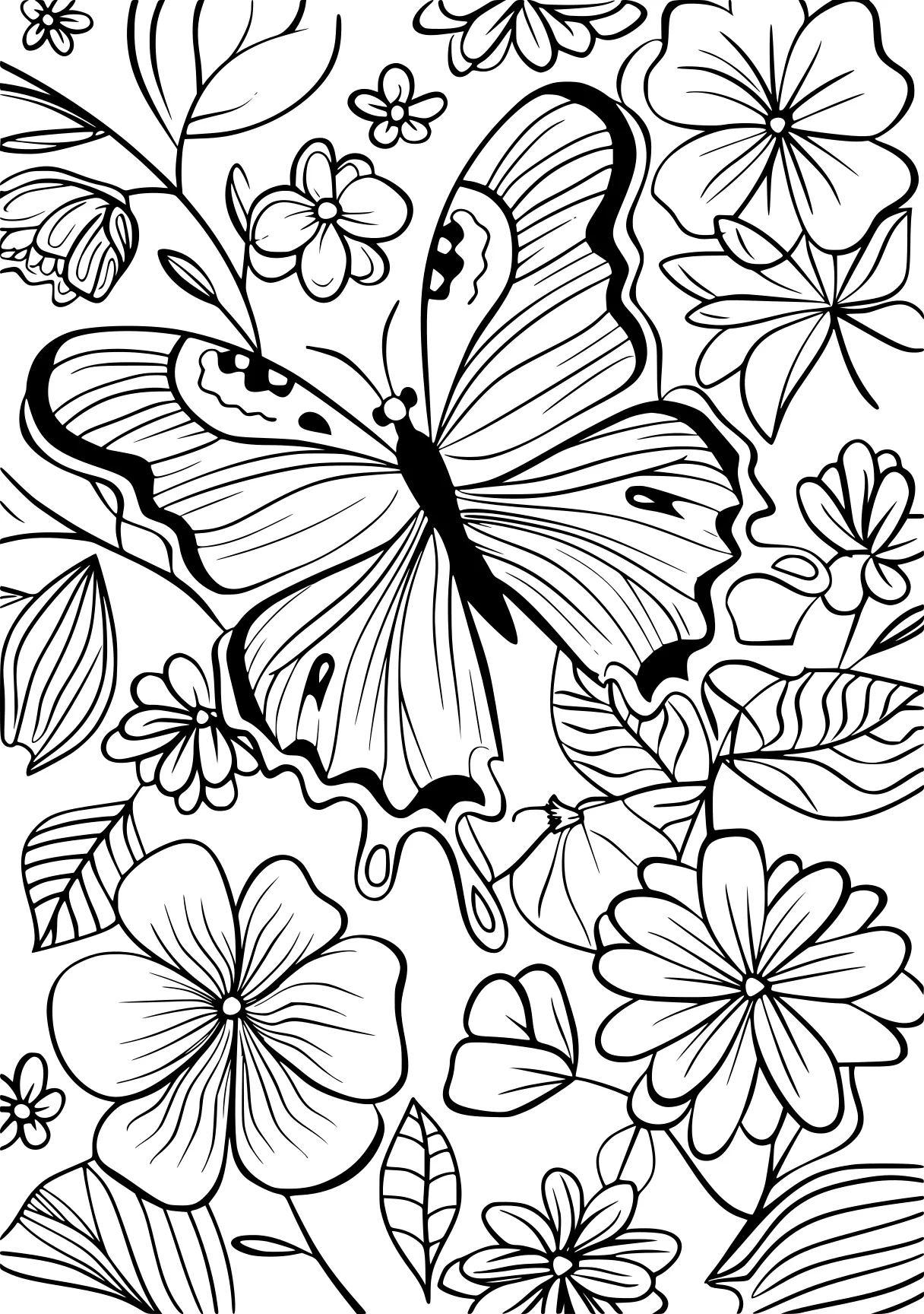 a flower coloring pages butterfly, butterflies, zentangle, free page downloads