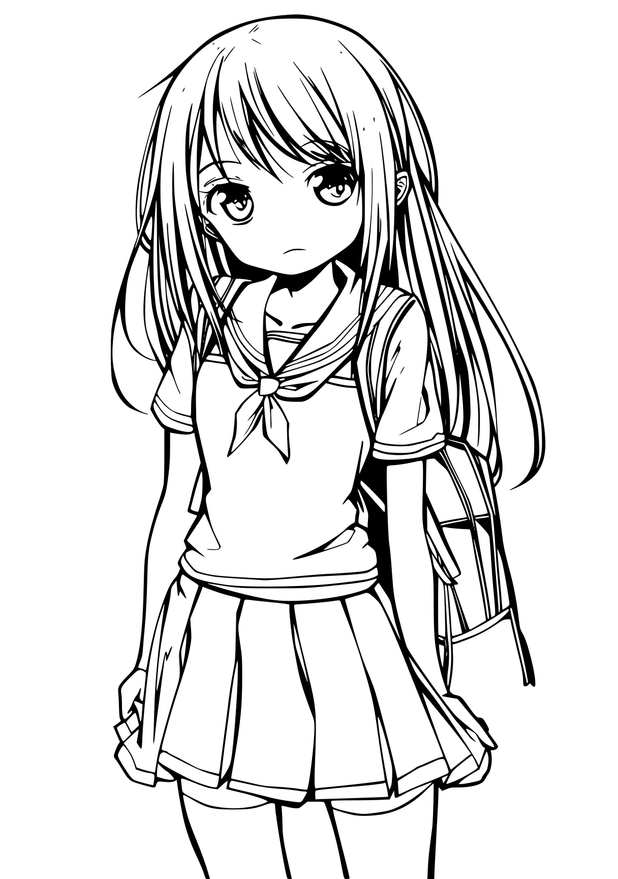 anime coloring pages chibi, girl, anime, kuromi, small, free page downloads