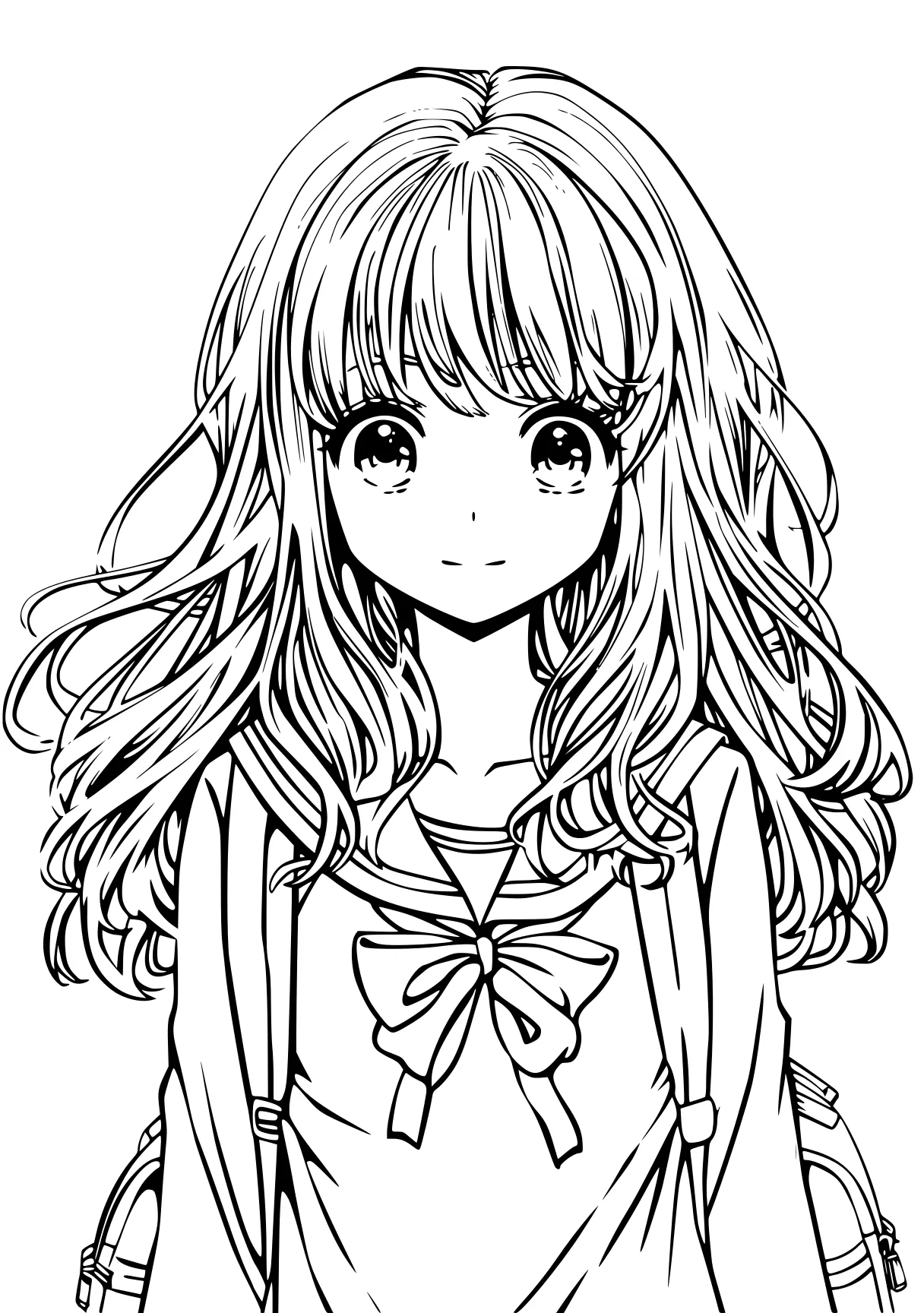 anime coloring sheet, illustrator, chibi, girl, anime, free page downloads