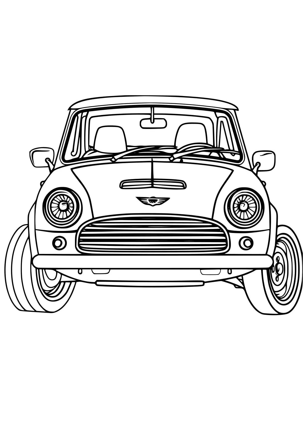 car coloring mini, car, cars, vehicle, illustrator, free page downloads