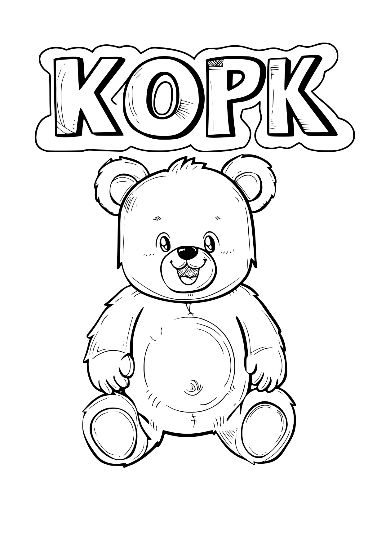 alphabet coloring book pooh, bear, kdp, koala, free page downloads