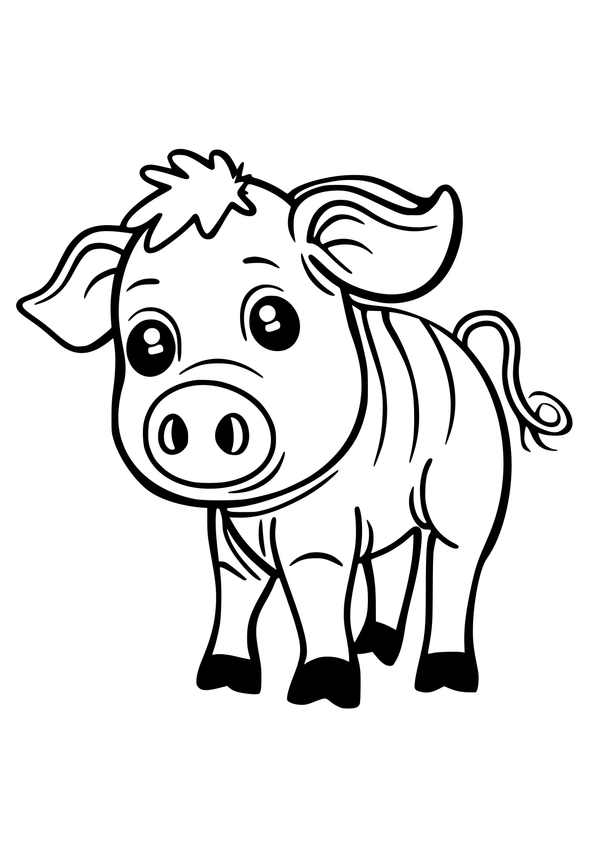 animals on the farm coloring pages cow, pig, peppa, buffalo, piggy, free page downloads