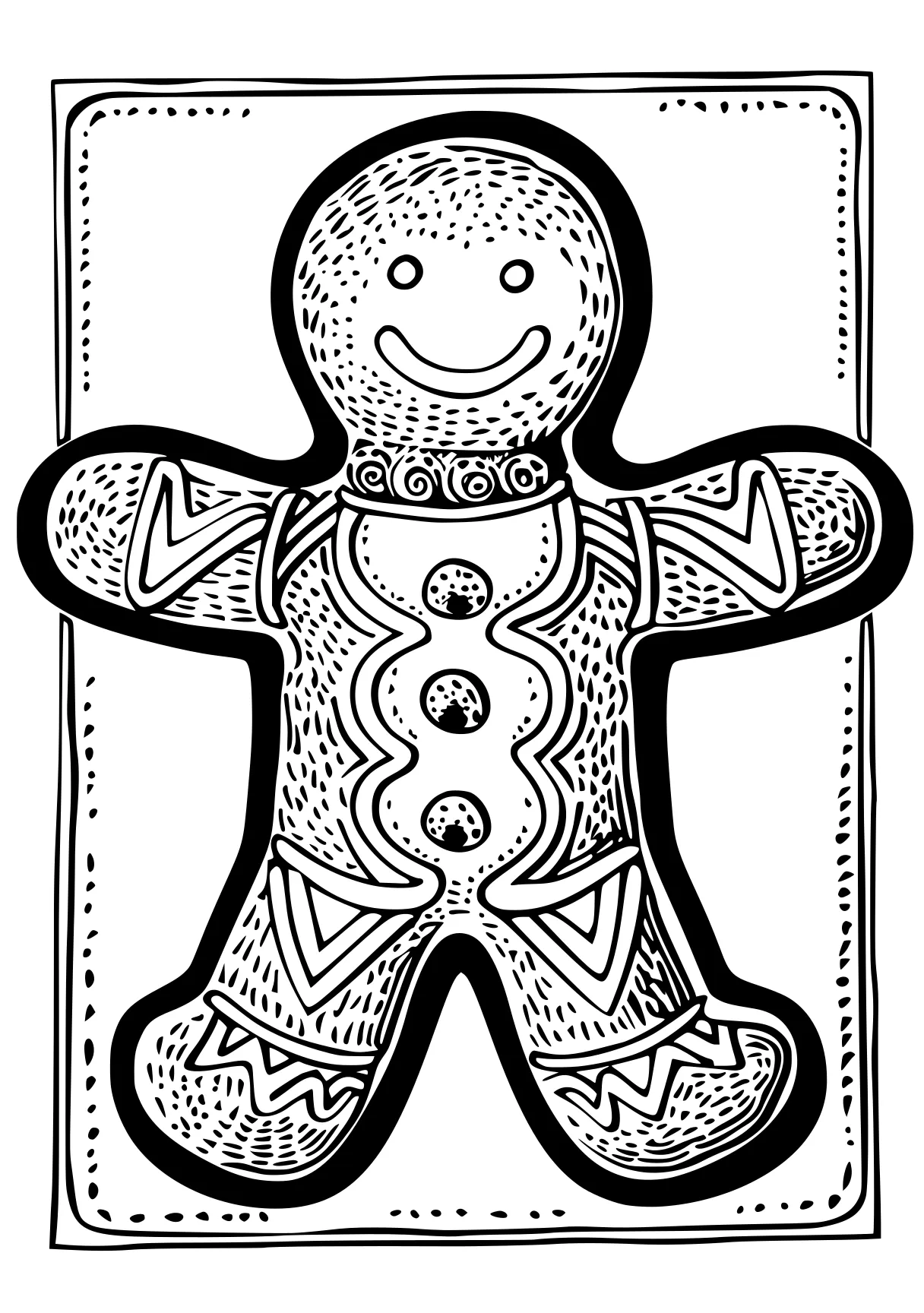 gingerbread man coloring page zentangle, gingerbread, ornament, free downloads