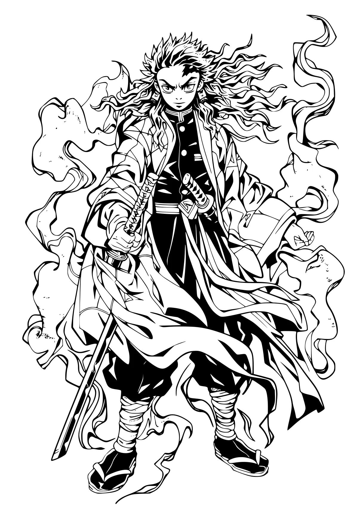 demon slayer colouring pages wizard, tanjiro, kaido, cloud, vlad, free coloring page downloads