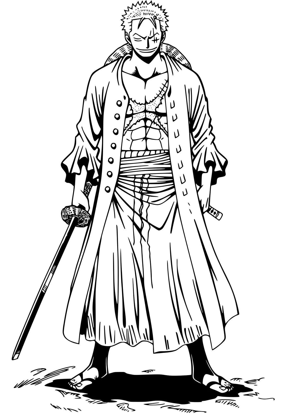 one piece coloring pages tanjiro, luffy, sasuke, shin, guard, free page downloads