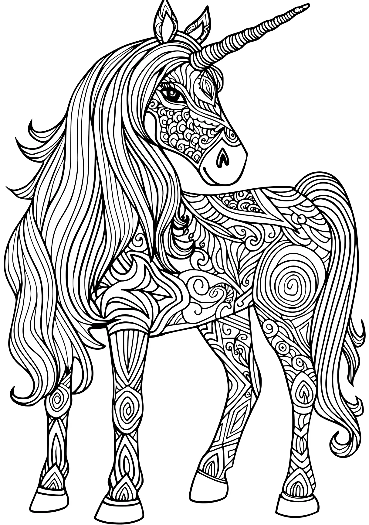 unicorn coloring pages free horse, unicorn, pegasus, pony, zentangle, page downloads