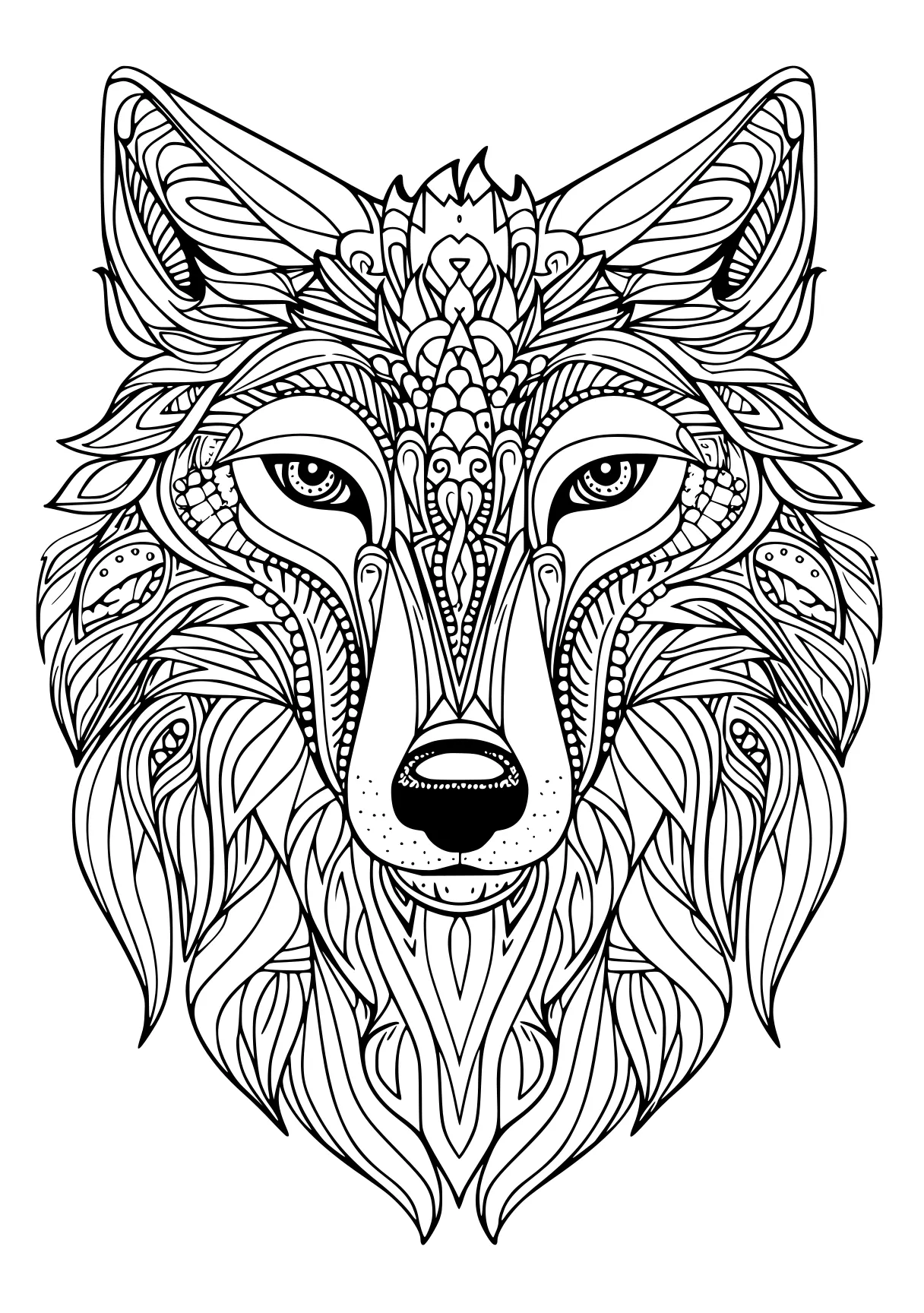 wolf coloring pages wolf, zentangle, lion, free page downloads