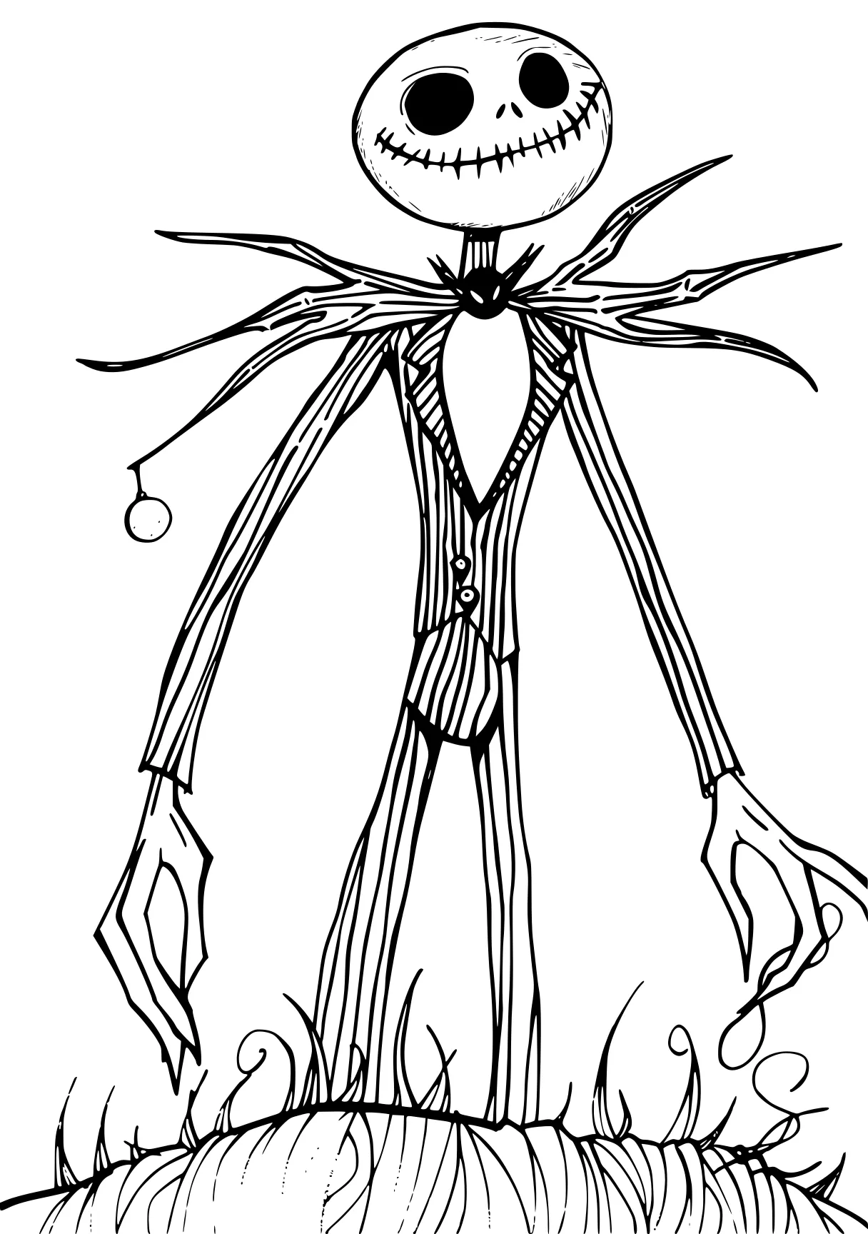 coloring pages nightmare before christmas skeleton, scarecrow, spider, insect, skellington, free page downloads