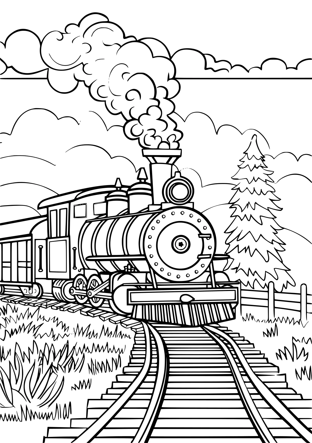 train coloring page, train, thomas, engine, free downloads