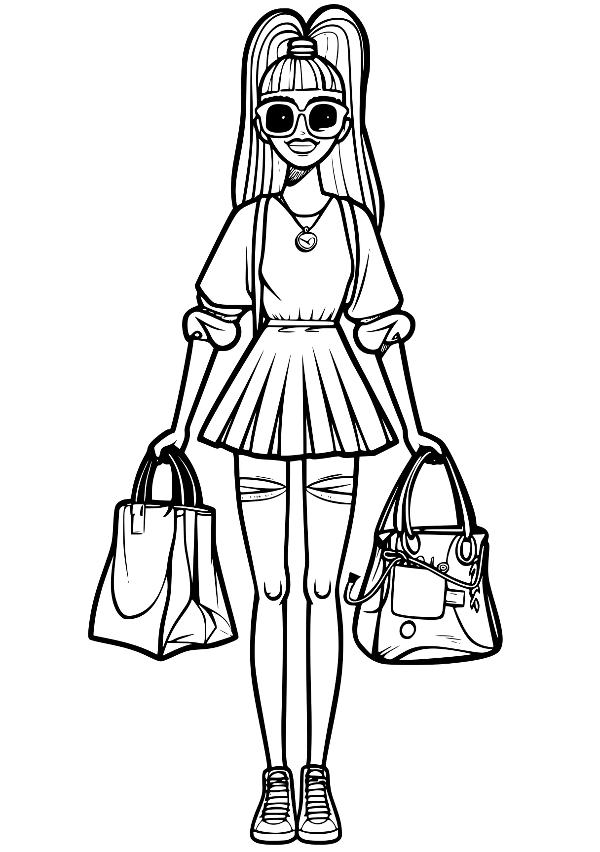 bobbie goods coloring pages clothes, preppy, girl, fashion, backpack, free page downloads