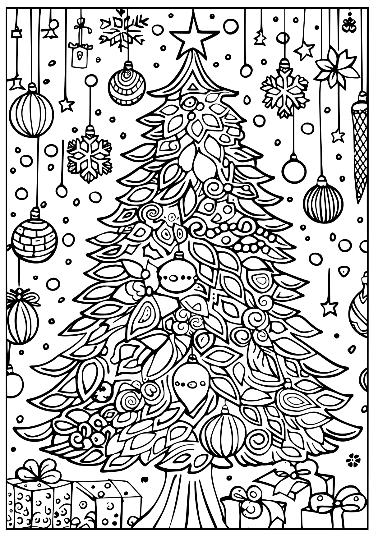 christmas coloring pictures, ornament, zentangle, tree, free page downloads