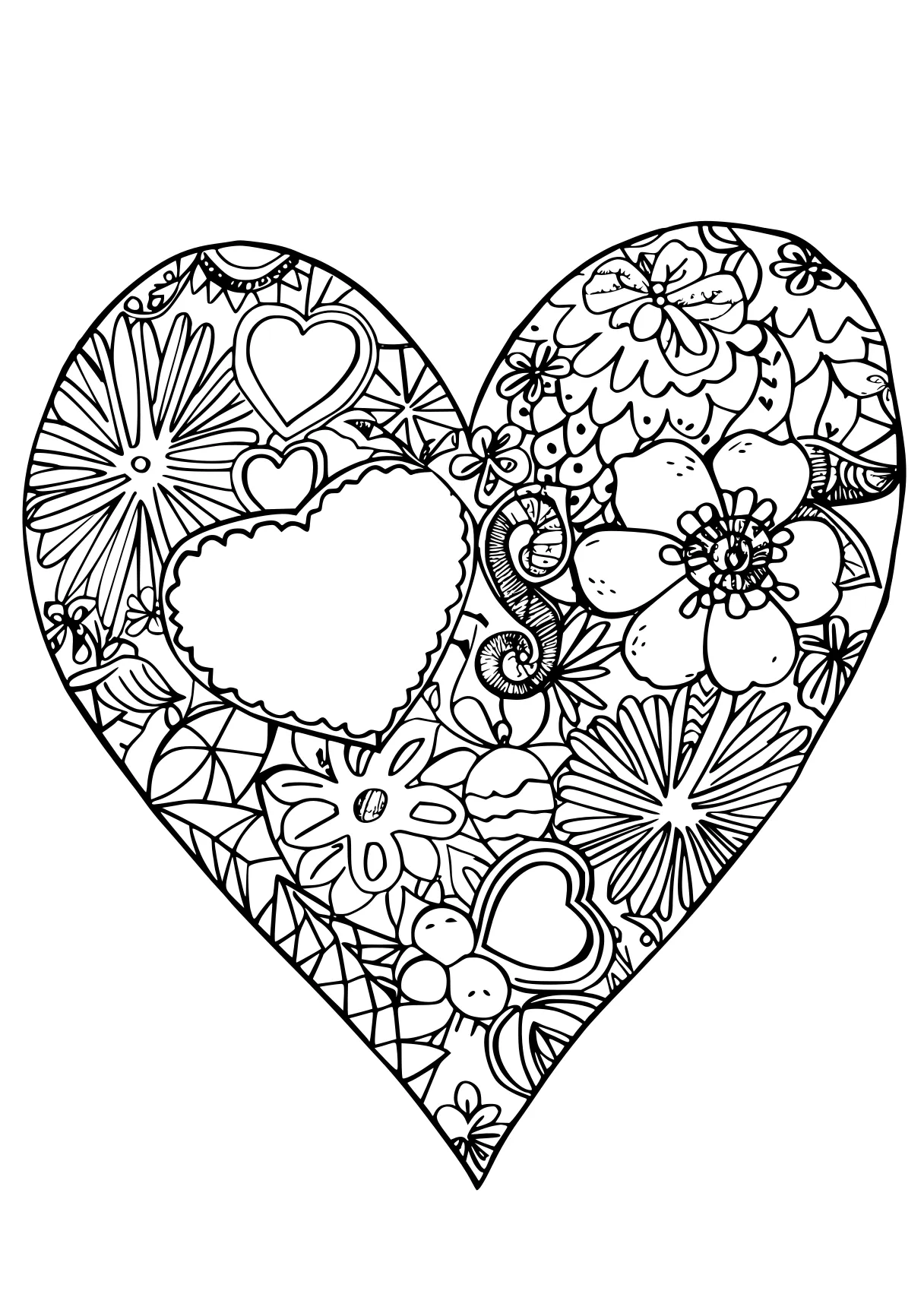 valentines coloring pages zentangle, heart, iheartcraftythings, free page downloads