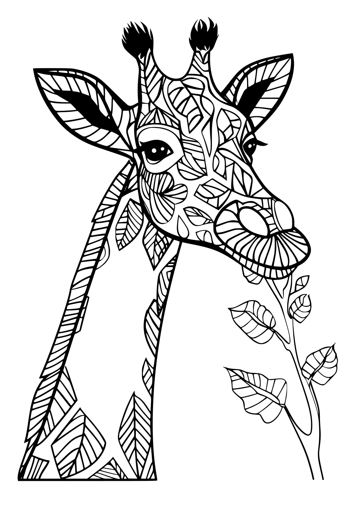 animal pictures to color deer, giraffe, zentangle, free coloring page downloads