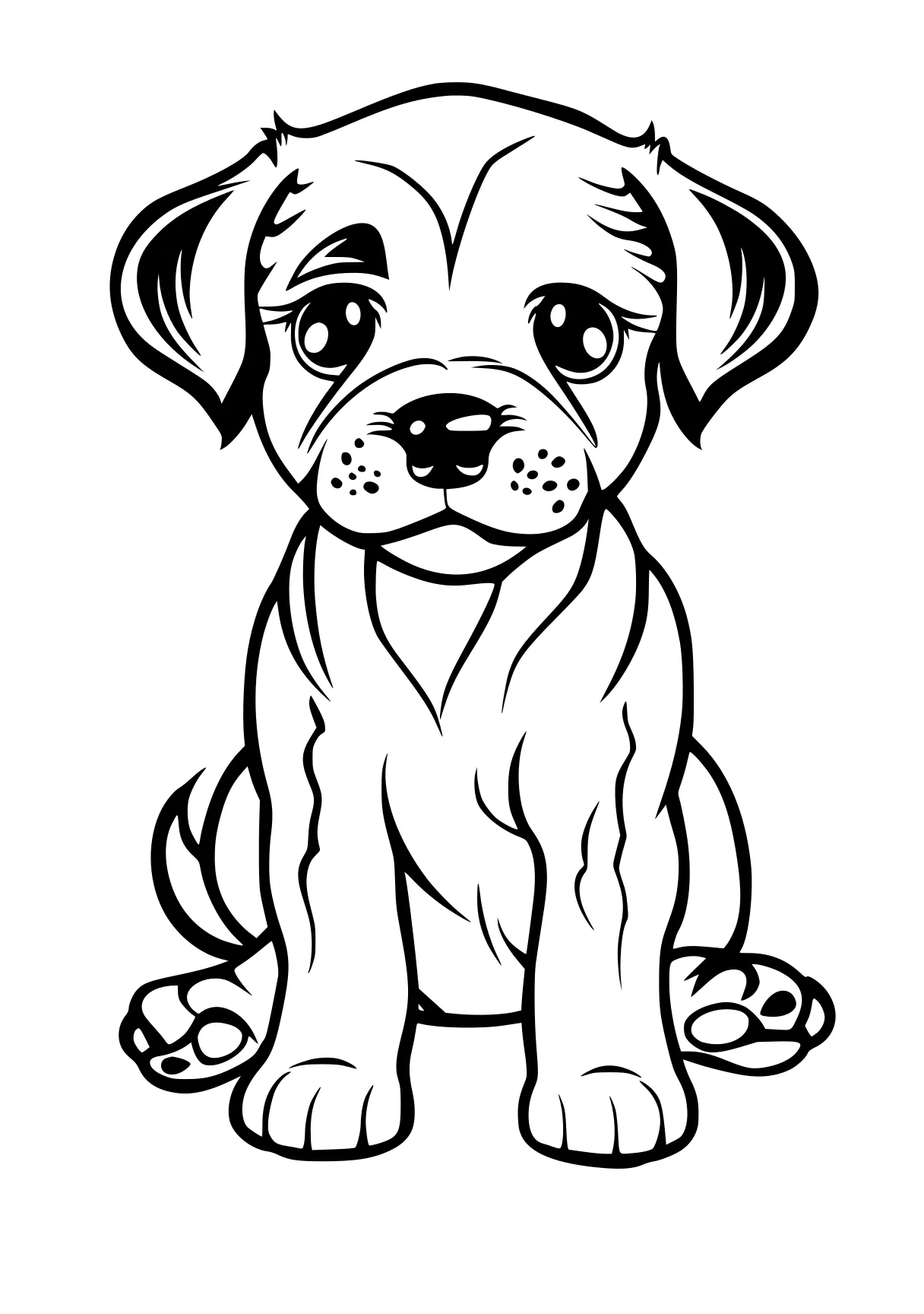 puppy coloring sheet bulldog, pitbull, puppy, pug, illustrator, free page downloads