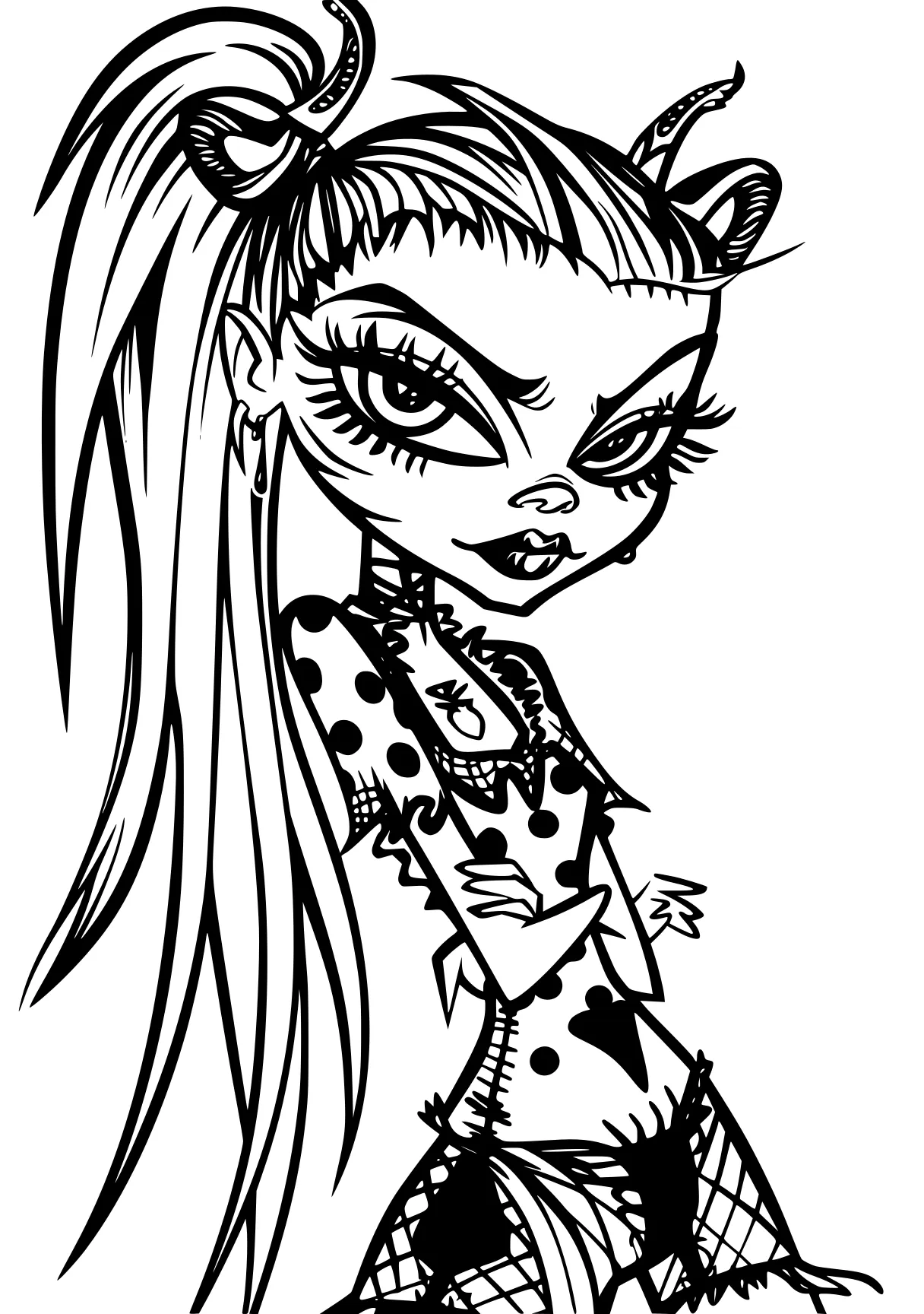 monster high coloring page bratz, glamrock, cheetah, leopard, harley, free downloads